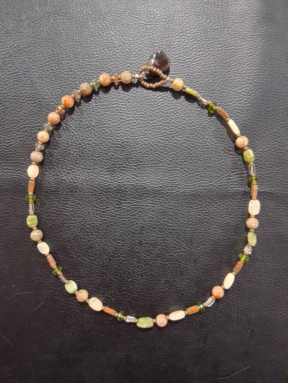 C&C California Multi Gemstone Beaded Necklace Jasper Carnelian Quartz Toggle CC